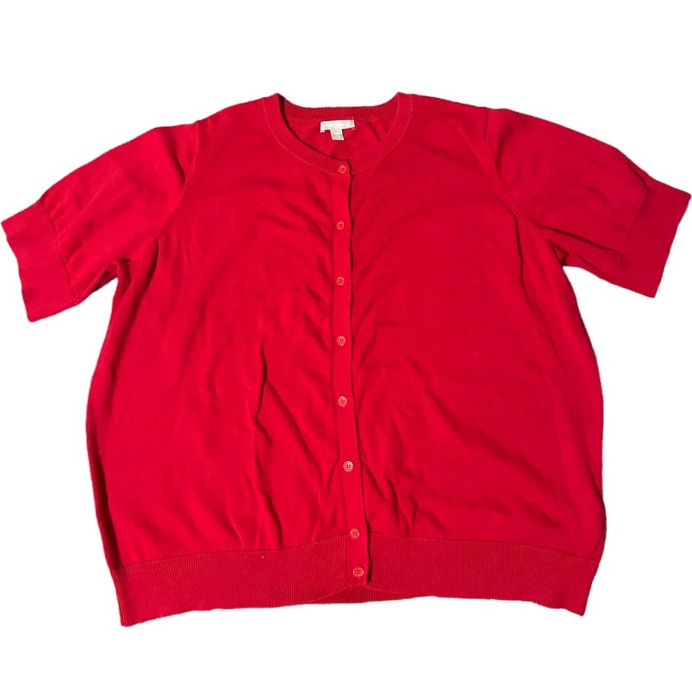 WOMAN WITHIN CARDIGAN SHORT SLEEVES BUTTON DOWN Size: 2X SKU:594